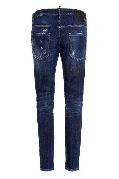 DSQUARED2 LOGO PATCH DISTRESSED SKINNY JEANS