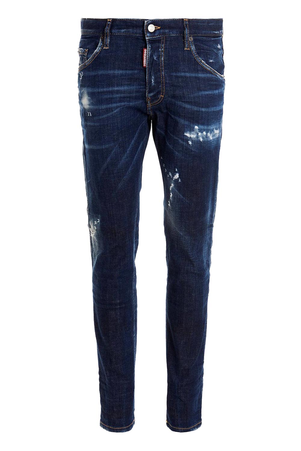 DSQUARED2 LOGO PATCH DISTRESSED SKINNY JEANS