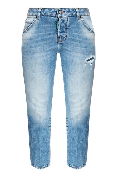 DSQUARED2 DISTRESSED CROPPED JEANS