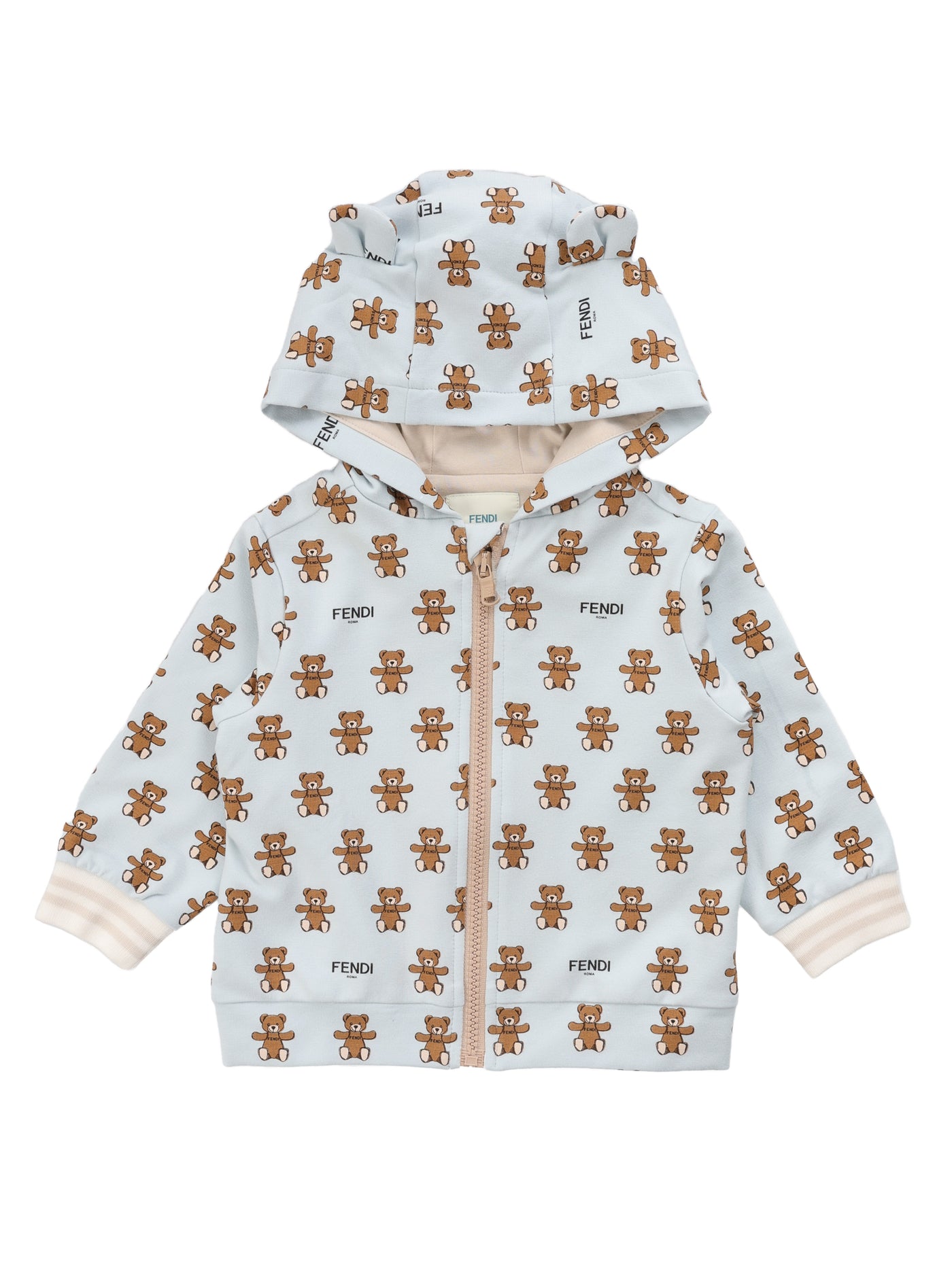 FENDI KIDS SWEATSHIRT TEDDY PRINT WITH HOODIE 