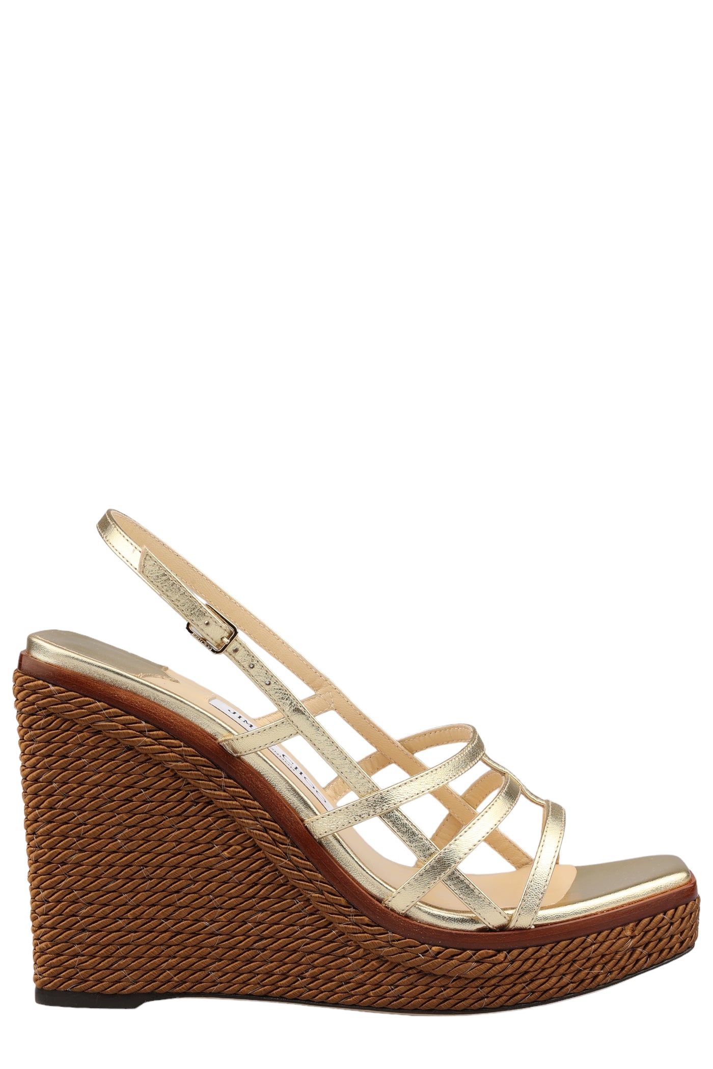 JIMMY CHOO LEATHER WEDGE SANDALS