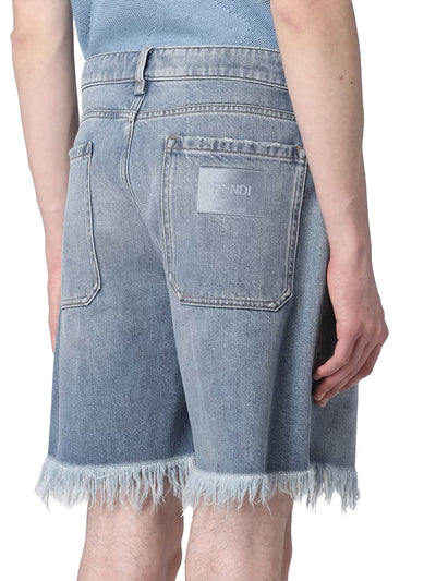 FENDI SHORT JEANS WITH LOGO