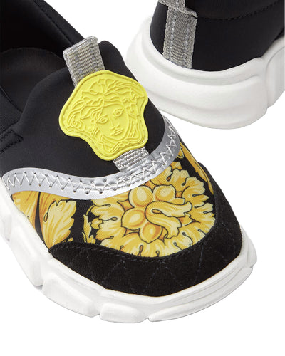 VERSACE KIDS MEDUSA BAROQUE SLIP-ON SNEAKERS