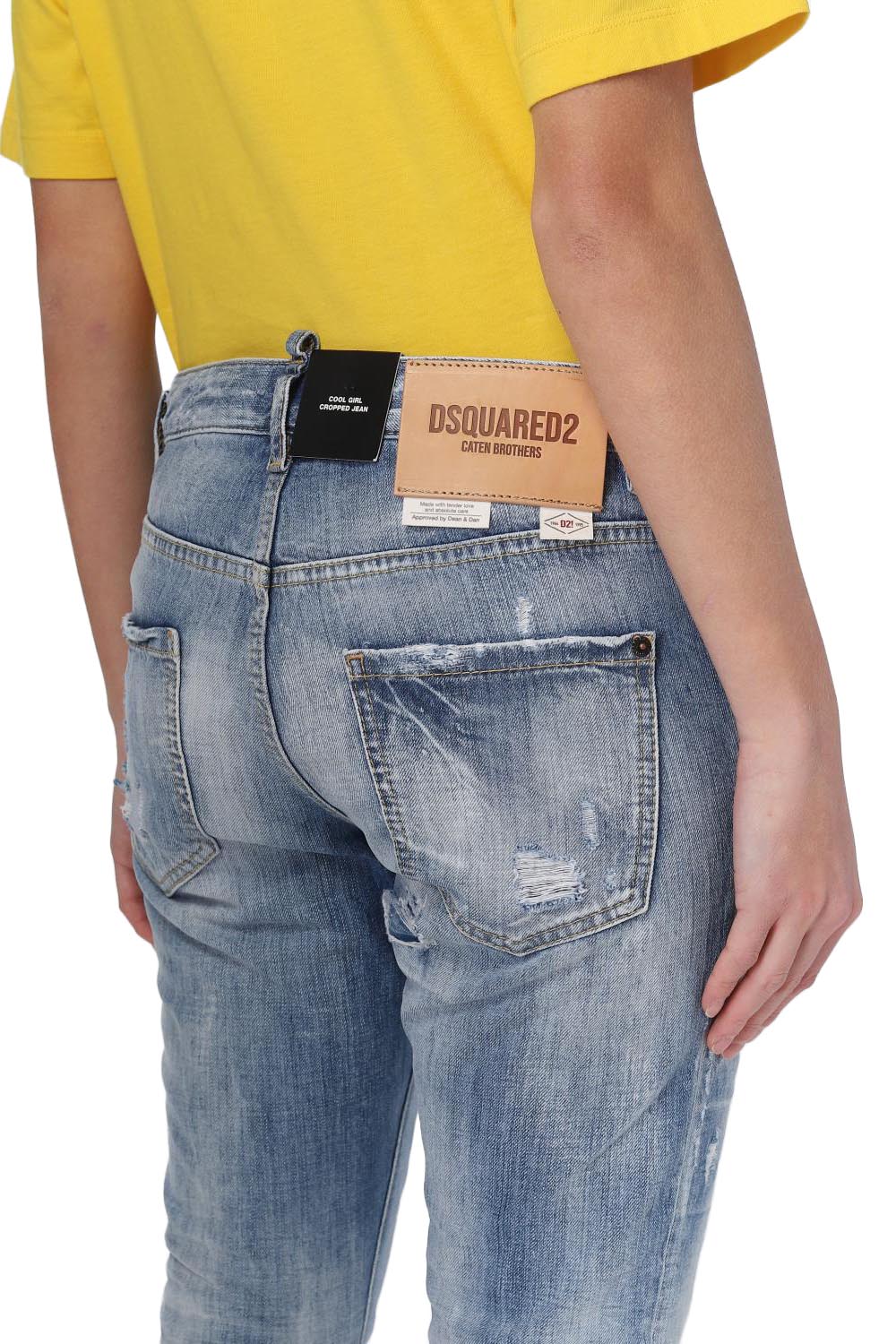 DSQUARED2 DISTRESSED CROPPED JEANS