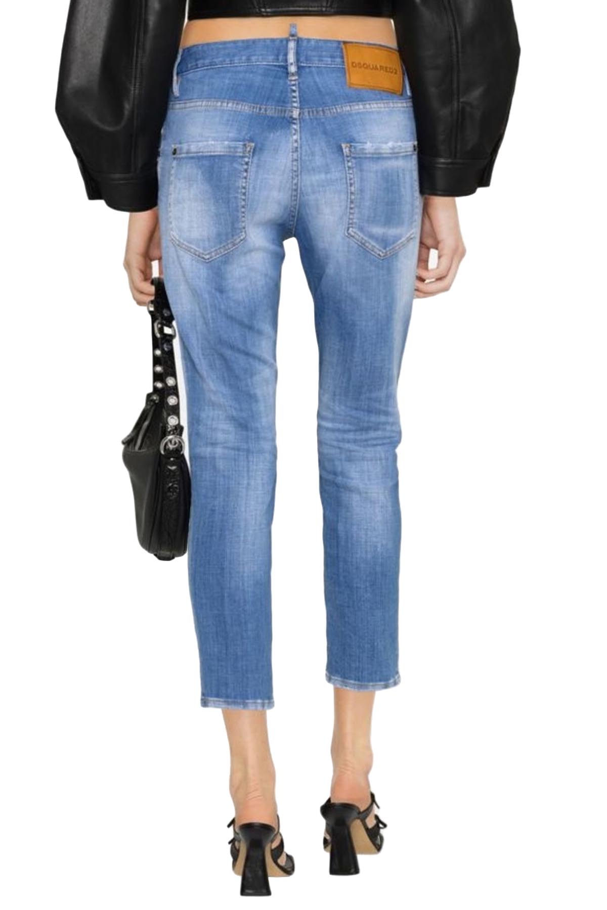 DSQUARED2 CROPPED LOW-RISE JEANS