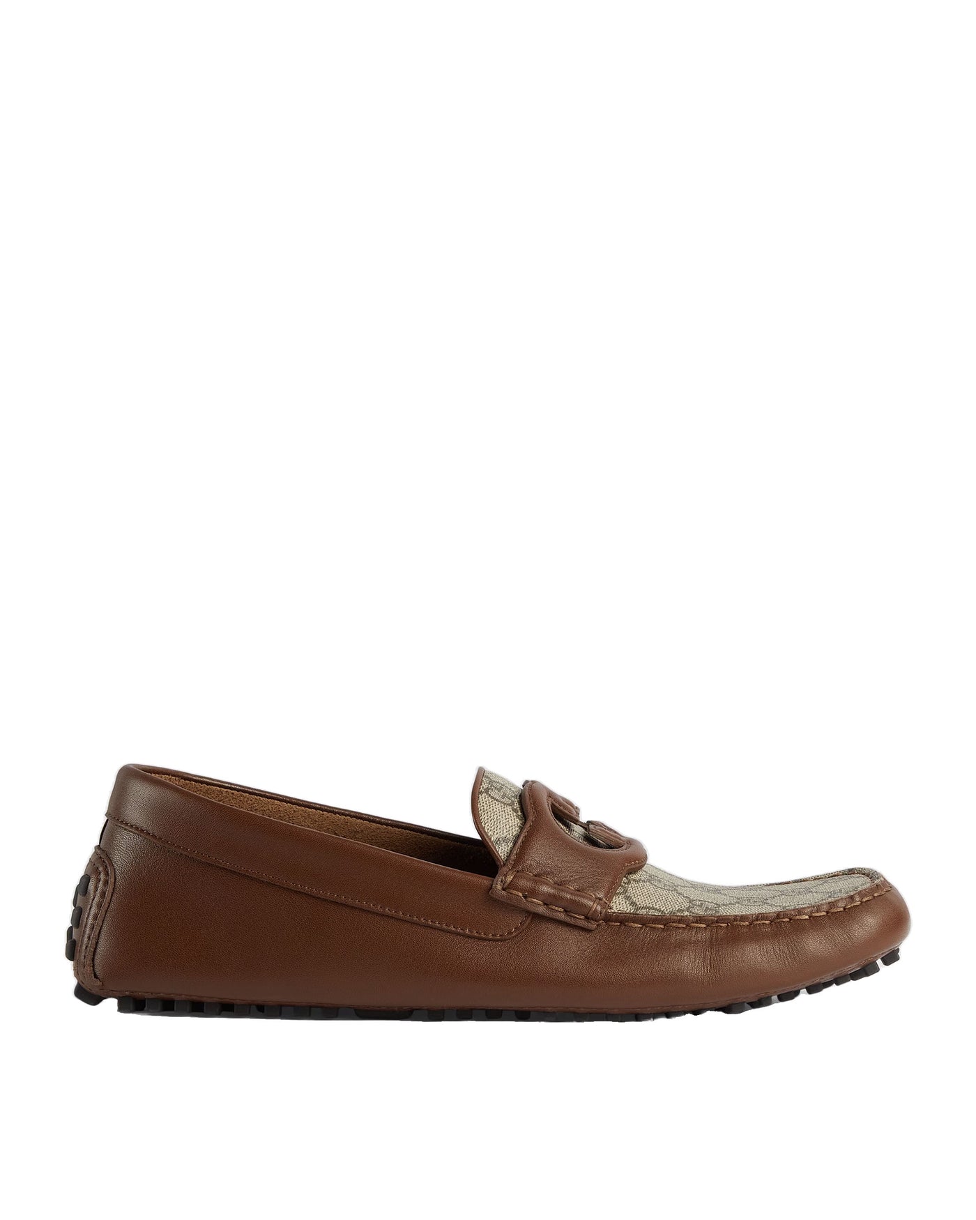 GUCCI LOAFER DRIVER LEATHER WITH GG SUPREME