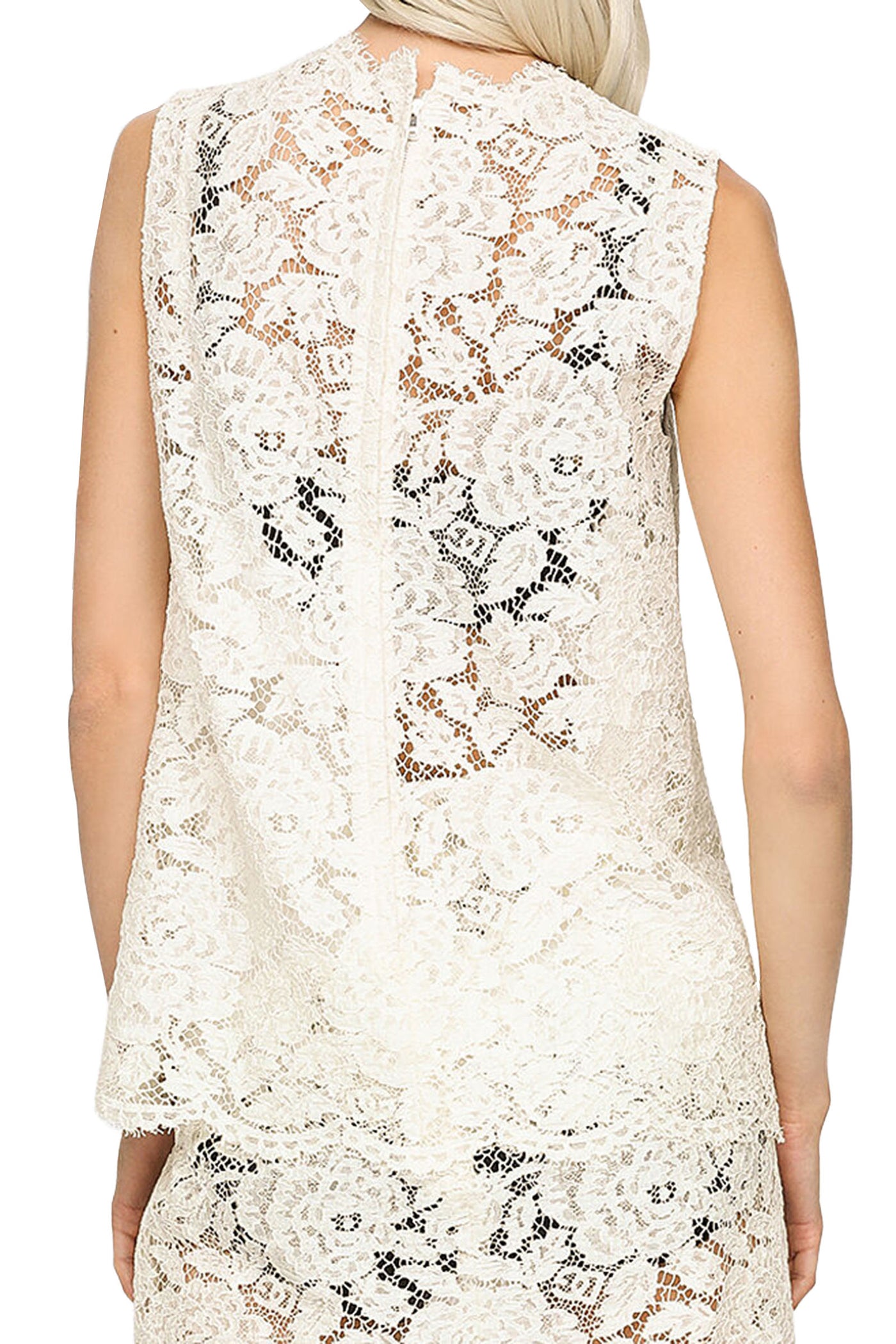 DOLCE&GABBANA BRANDED STRETCH LACE TOP