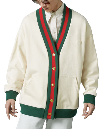 GUCCI CARDIGAN IN JERSEY WITH WEB DETAIL