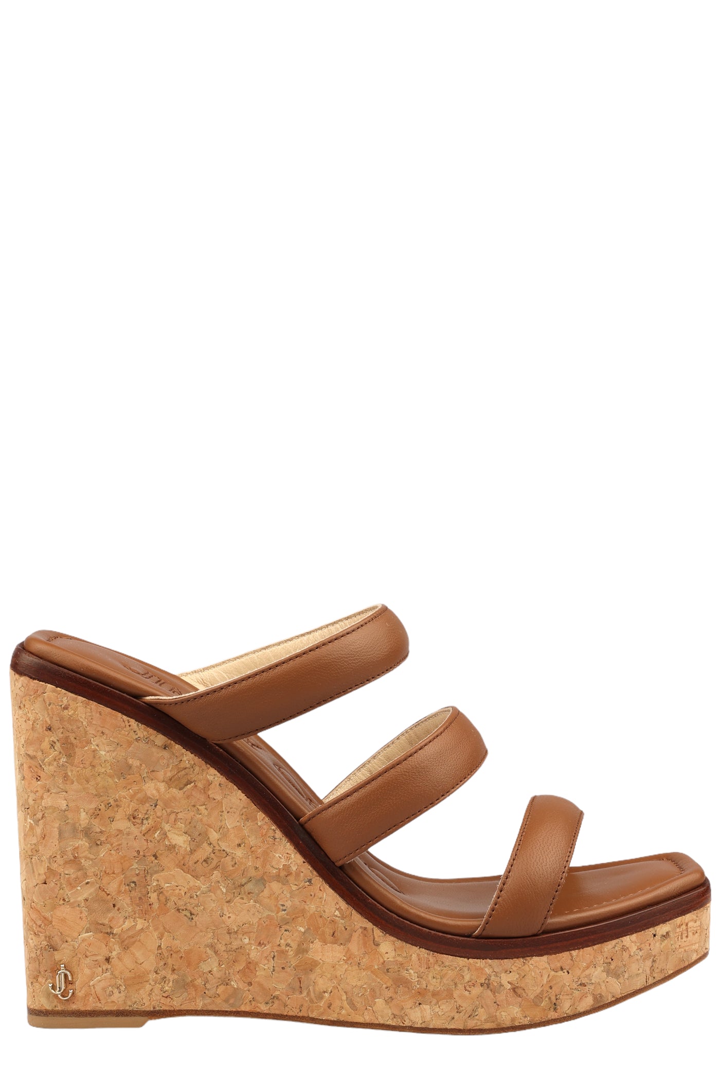 JIMMY CHOO LEATHER WEDGE SANDALS