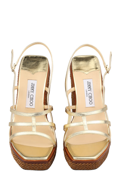 JIMMY CHOO ARIELA 110 WEDGE SANDALS