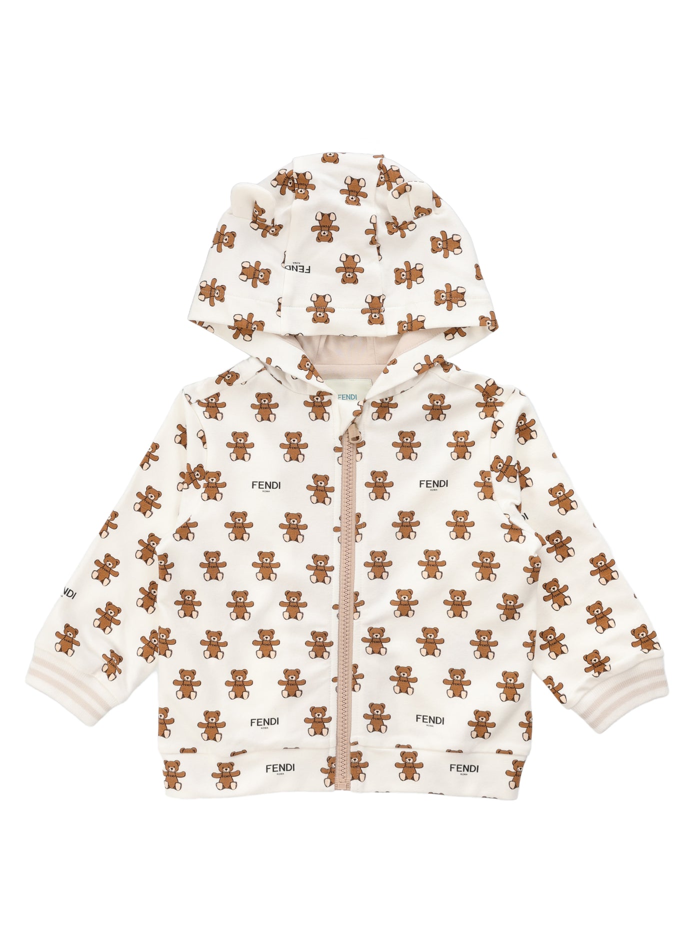 FENDI KIDS SWEATSHIRT TEDDY PRINT WITH HOODIE 