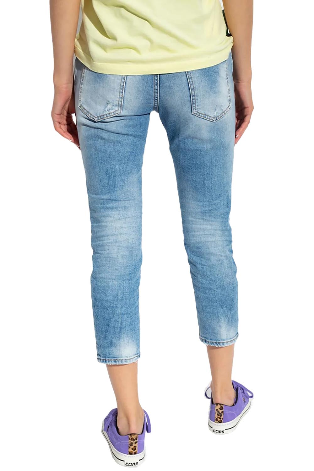 DSQUARED2 DISTRESSED CROPPED JEANS