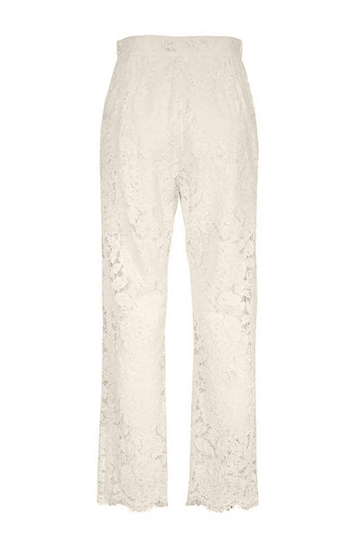 DOLCE & GABBANA BRANDED STRETCH LACE PANTS