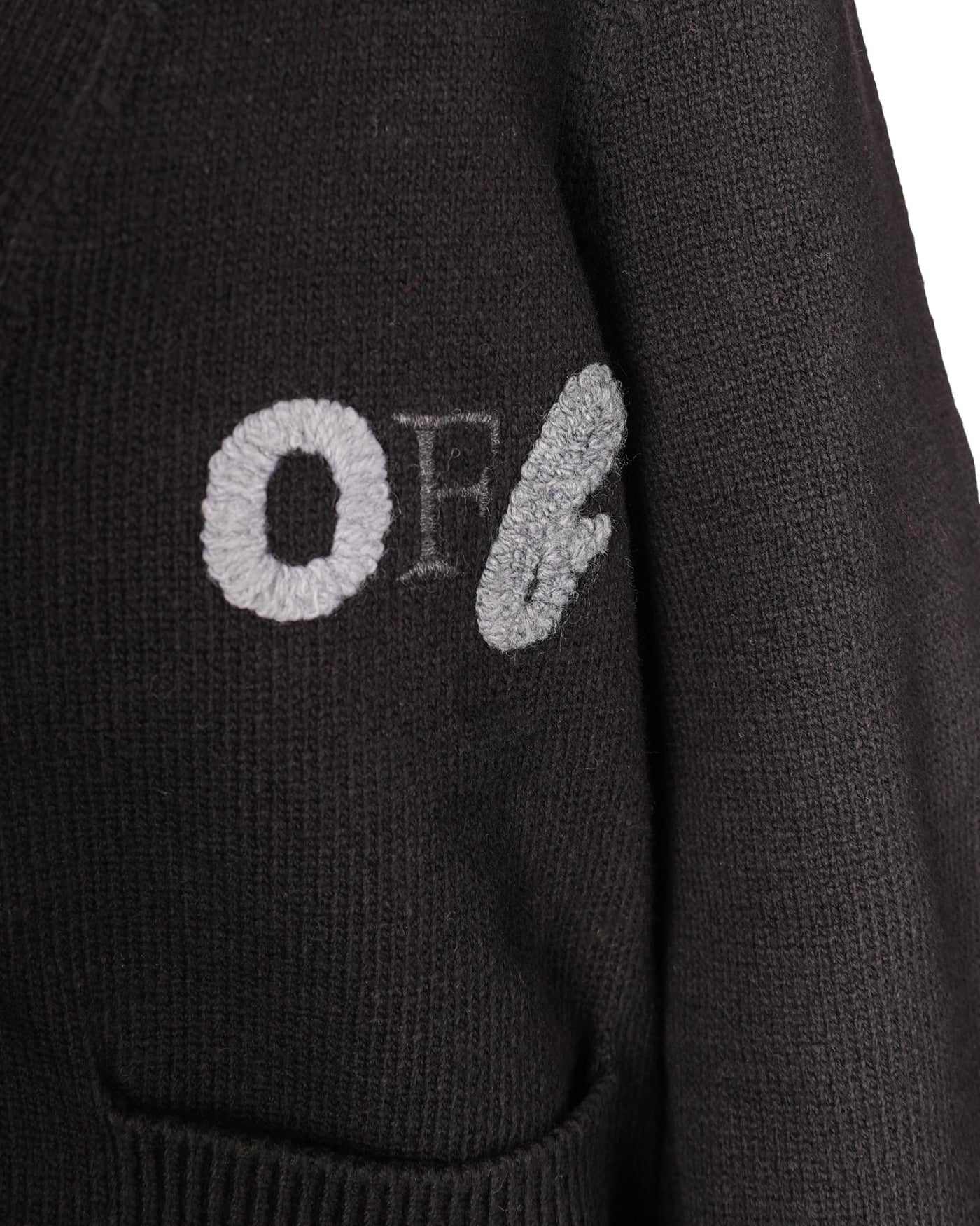 OFF WHITE CARDIGAN WITH LOGO