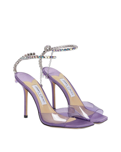 JIMMY CHOO SAEDA 100 SANDALS EMBELLISHED