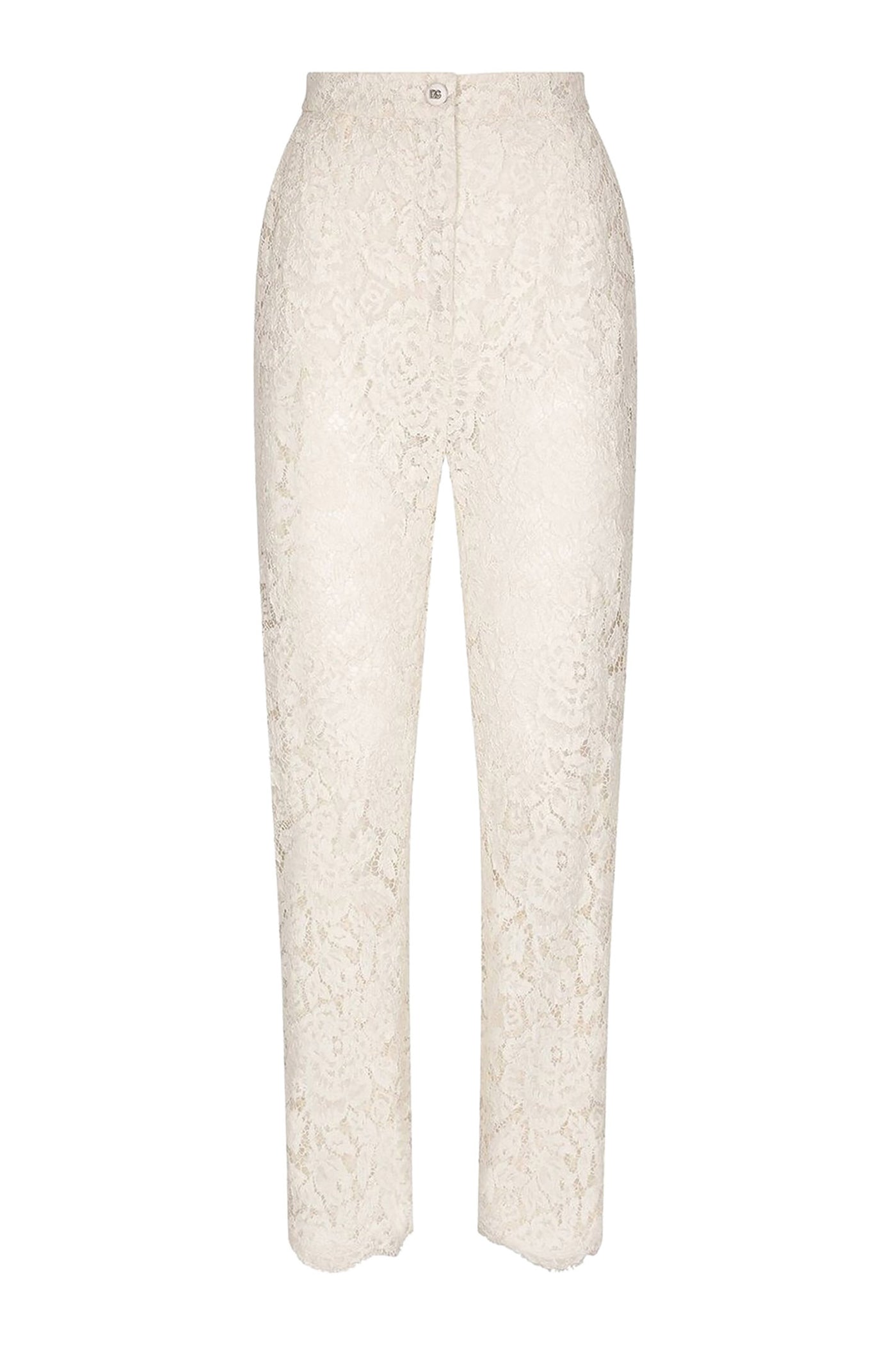 DOLCE & GABBANA BRANDED STRETCH LACE PANTS