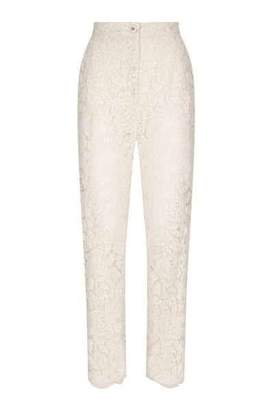 DOLCE & GABBANA BRANDED STRETCH LACE PANTS