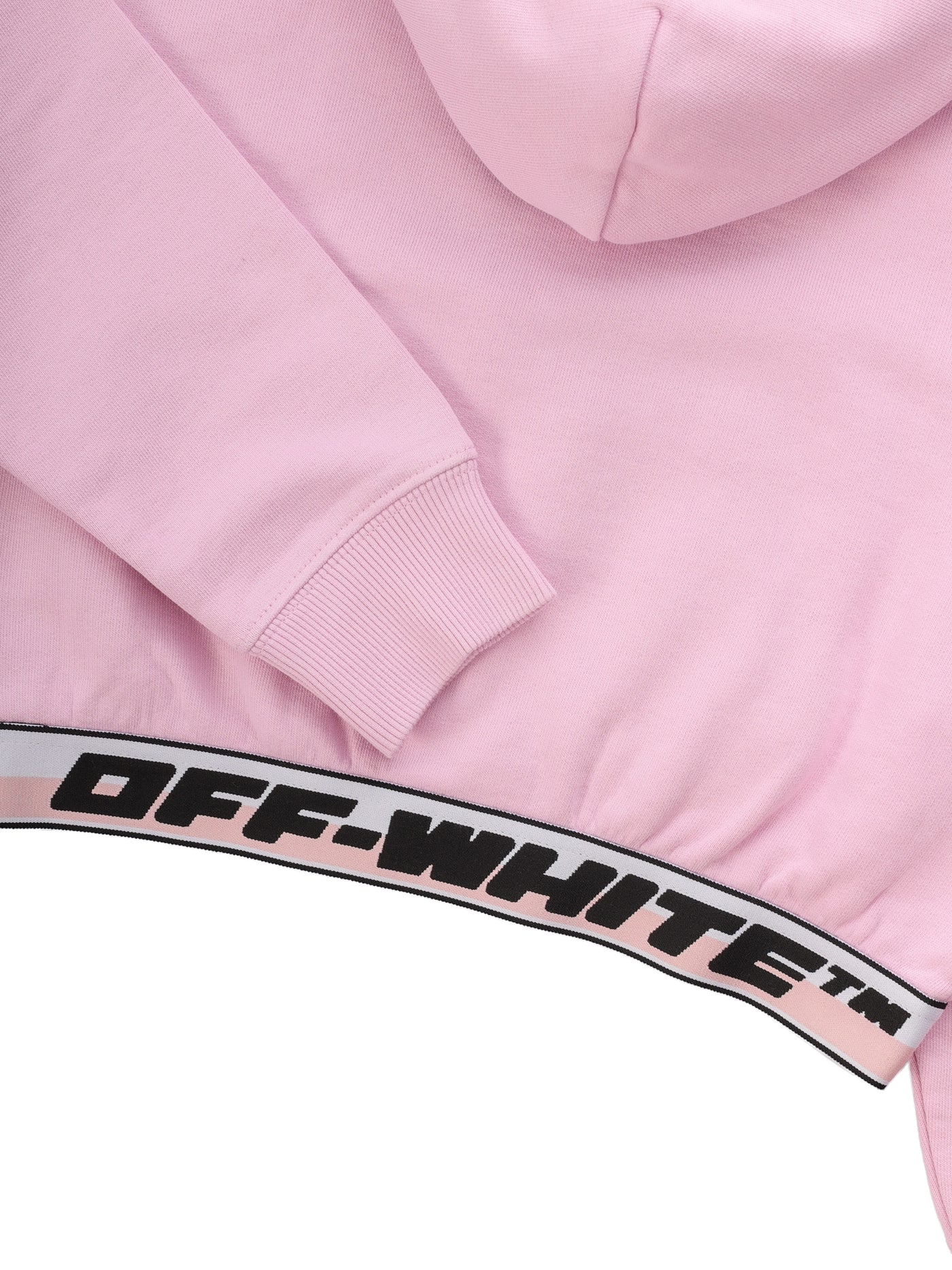 OFF WHITE KIDS SWEATSHIRT CROPPED HOODIE LOGO