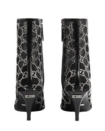 GUCCI GG CRYSTALS-EMBELLISHED ANKLE BOOTS