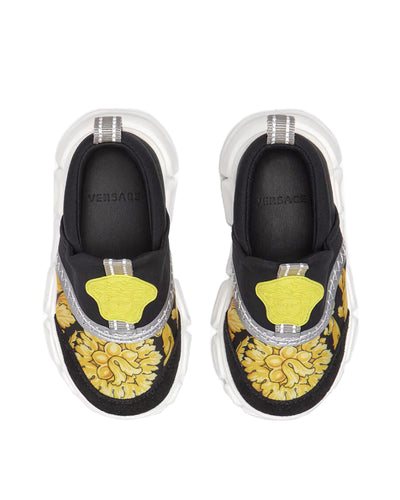 VERSACE KIDS MEDUSA BAROQUE SLIP-ON SNEAKERS