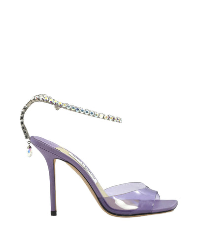 JIMMY CHOO SAEDA 100 SANDALS EMBELLISHED