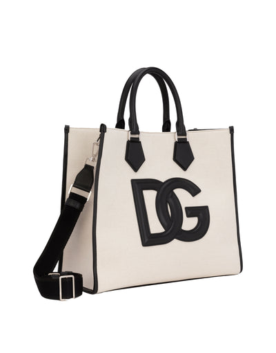 DOLCE & GABBANA HANDBAG IN LINEN AND LEATHER