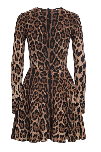 DOLCE & GABBANA MIDI DRESS WITH ANIMAL PRINT