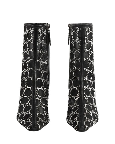 GUCCI GG CRYSTALS-EMBELLISHED ANKLE BOOTS