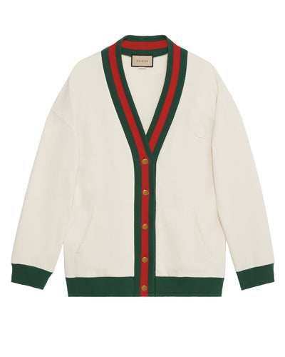 GUCCI CARDIGAN IN JERSEY WITH WEB DETAIL