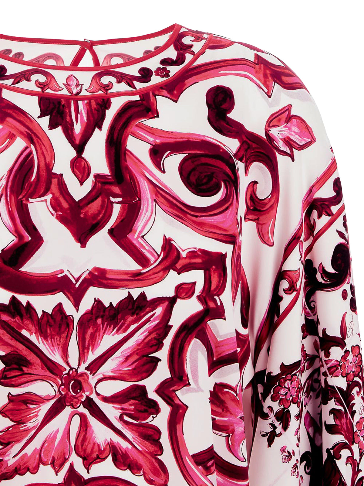 DOLCE & GABBANA MAJOLICA PRINT SILK BLOUSE