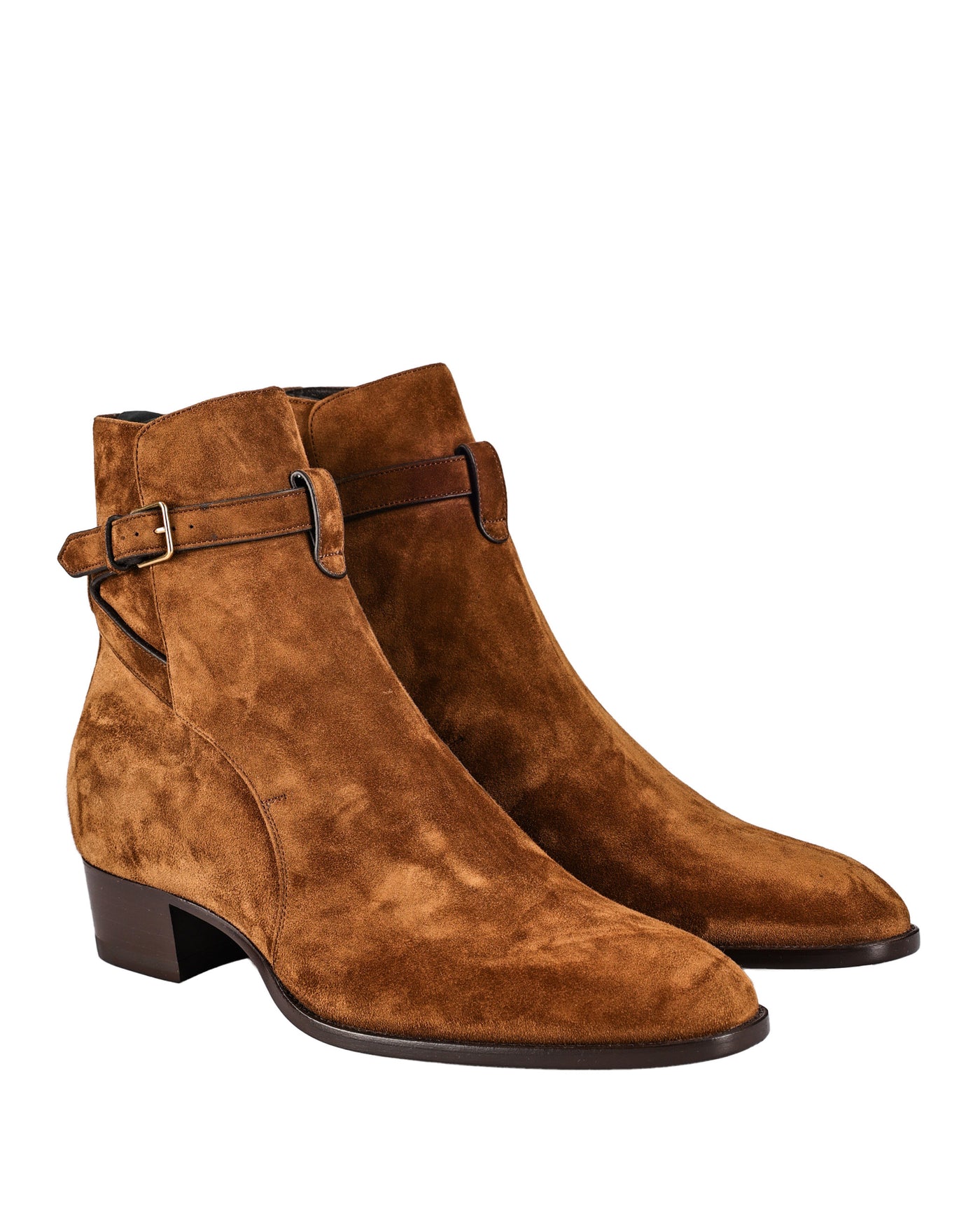 SAINT LAURENT WYATT JODPHUR SUEDE ANKLE BOOTS