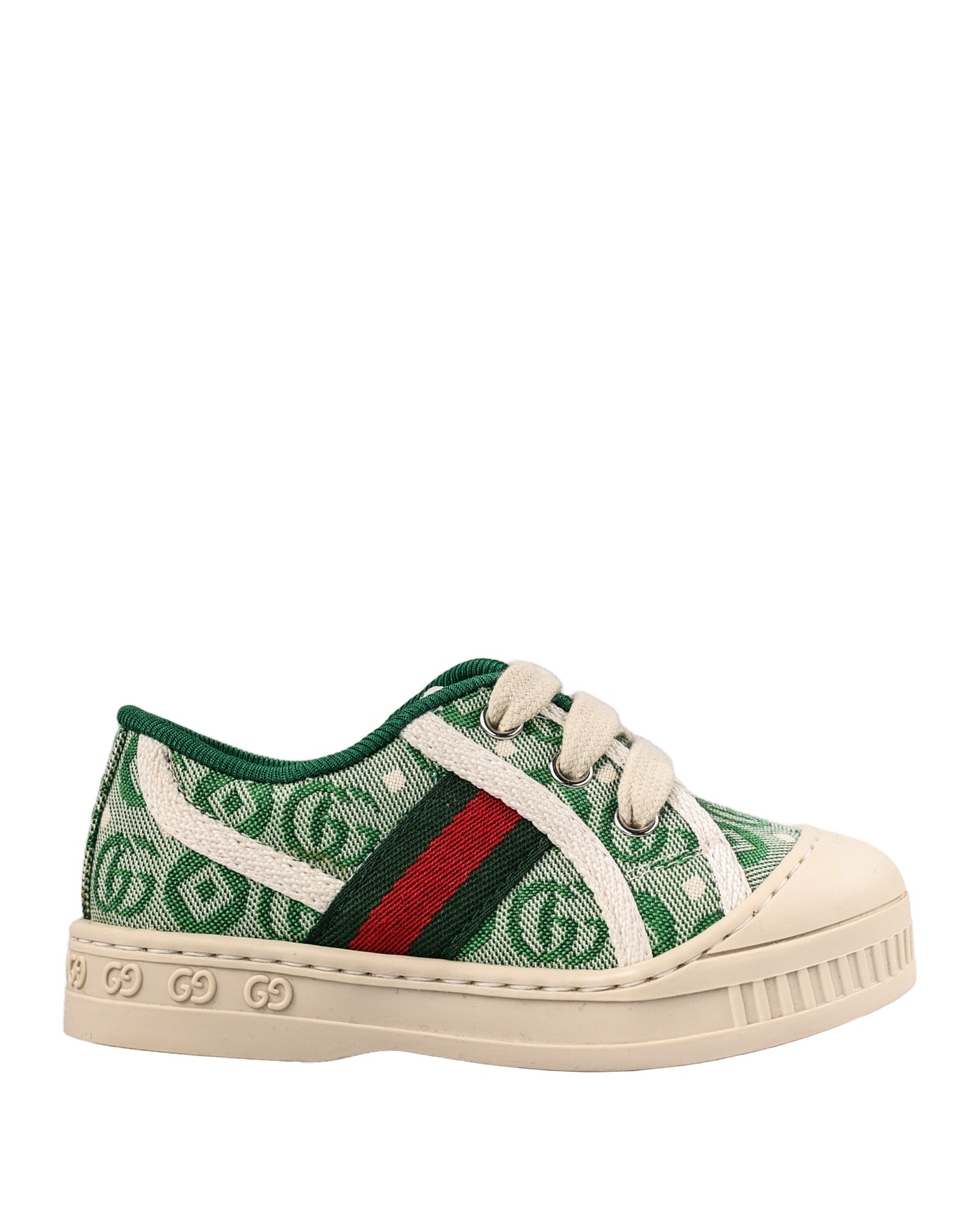 GUCCI KIDS CANVAS SNEAKERS WITH GG LOGO