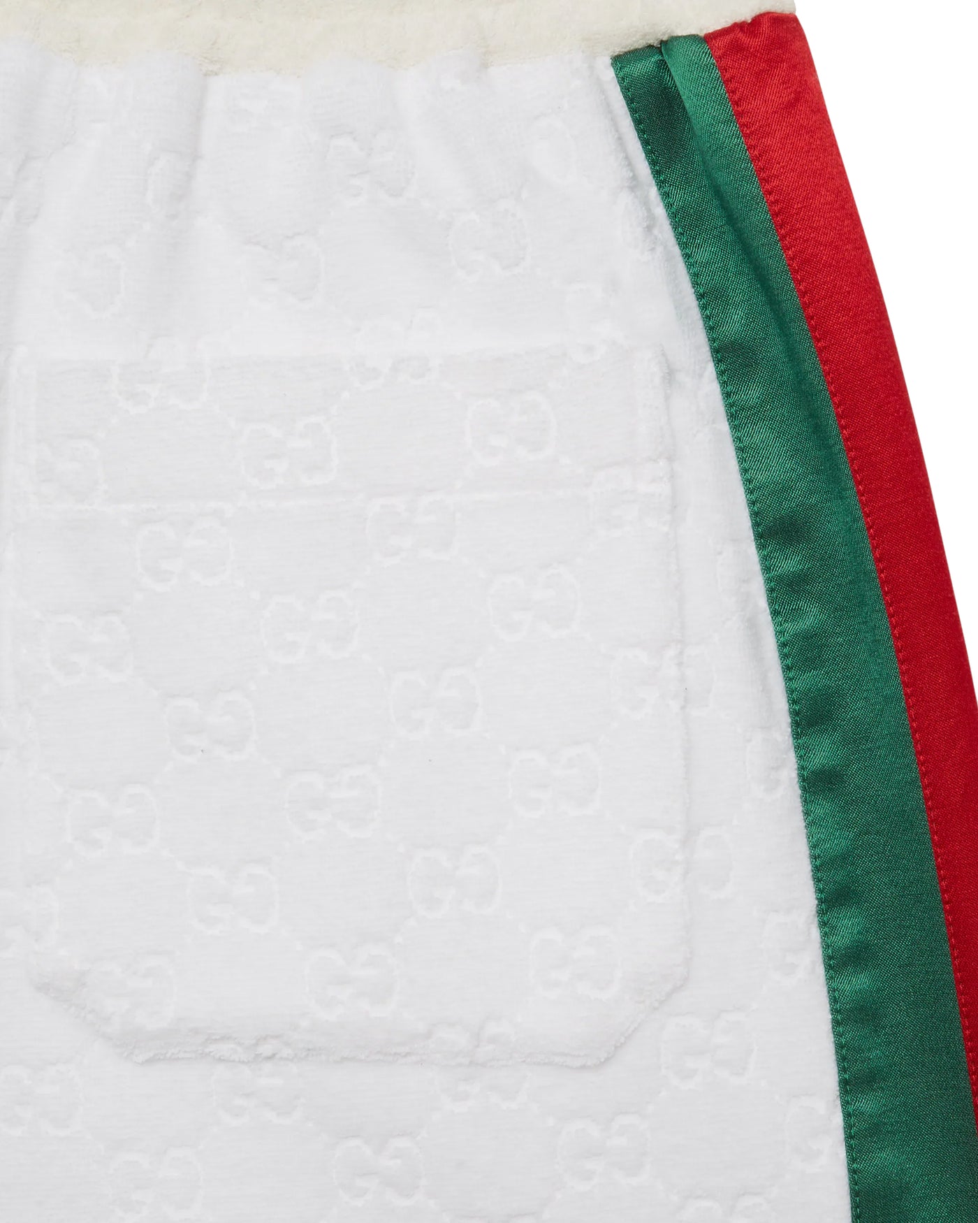 GUCCI TERRY CLOTH SHORTS WITH GG LOGO AND WEB DETAIL