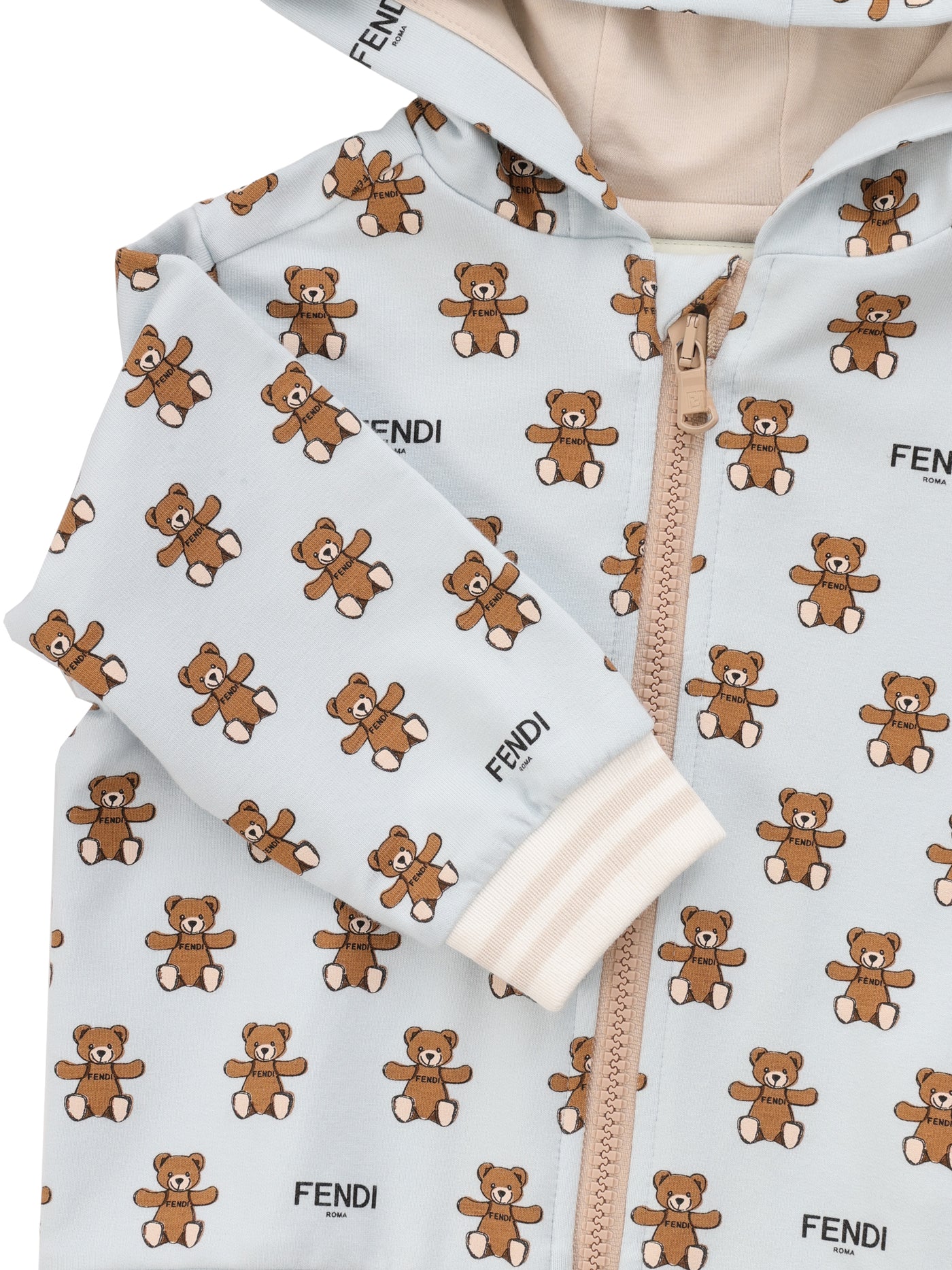 FENDI KIDS SWEATSHIRT TEDDY PRINT WITH HOODIE