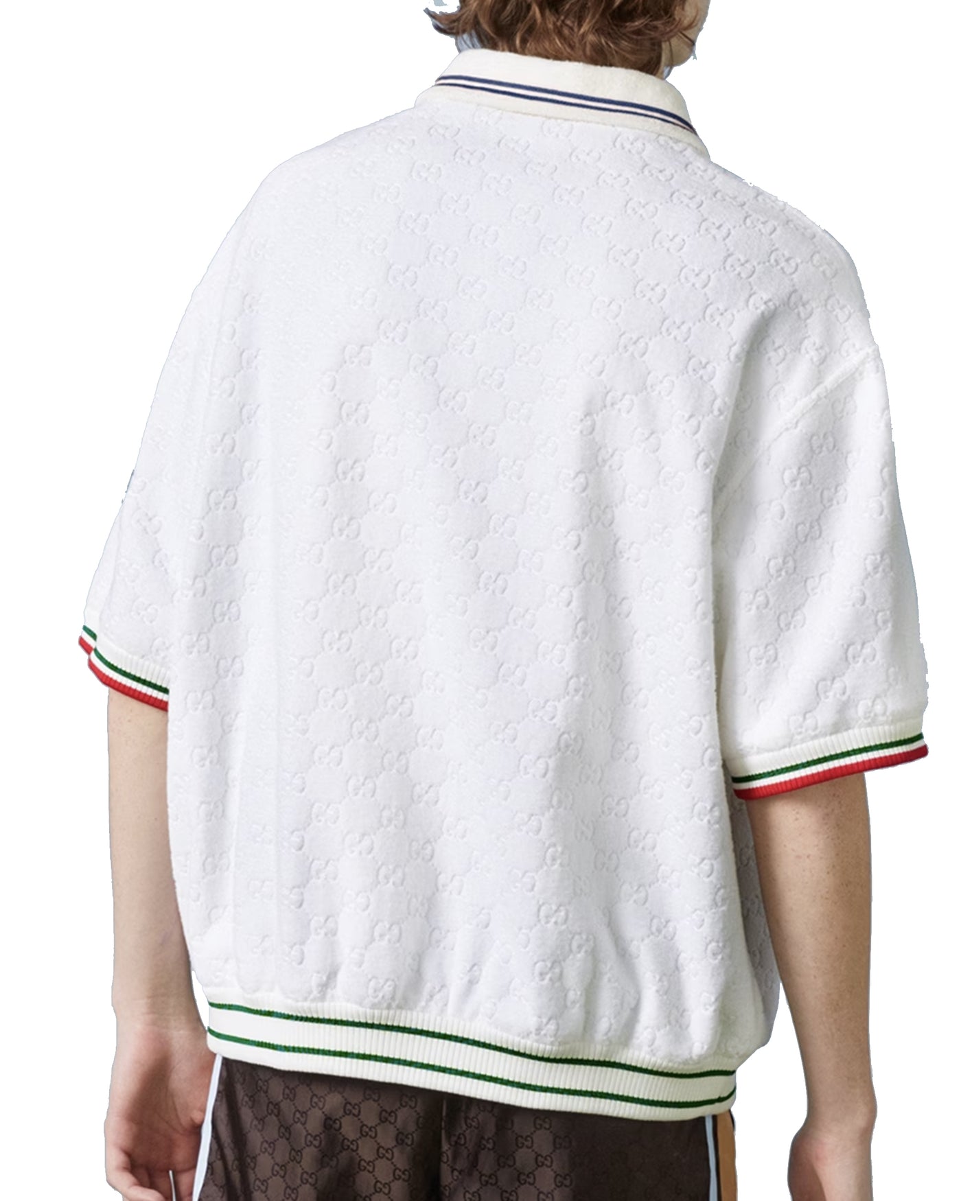 GUCCI TERRY CLOTH POLO WITH WEB