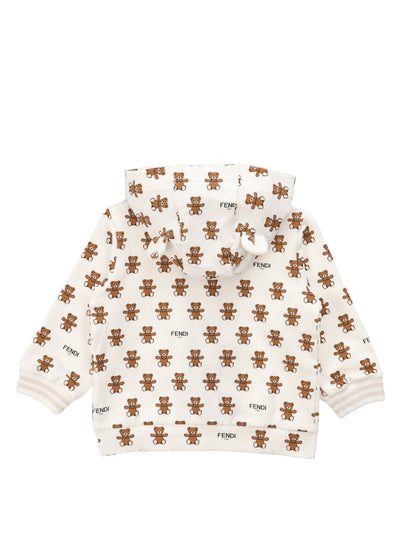 FENDI KIDS SWEATSHIRT TEDDY PRINT WITH HOODIE