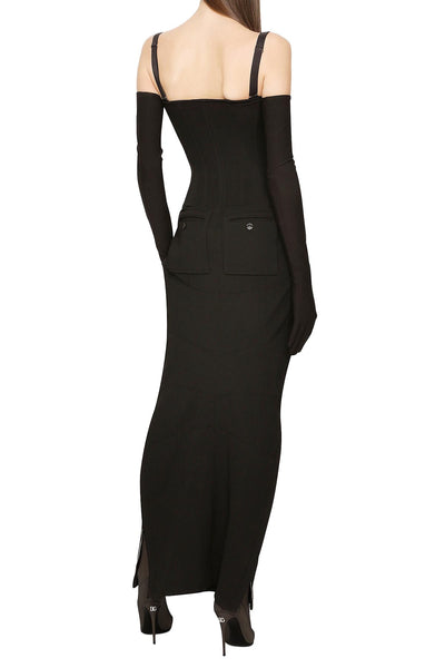 KIM DOLCE&GABBANA LONG STRETCH JERSEY DRESS