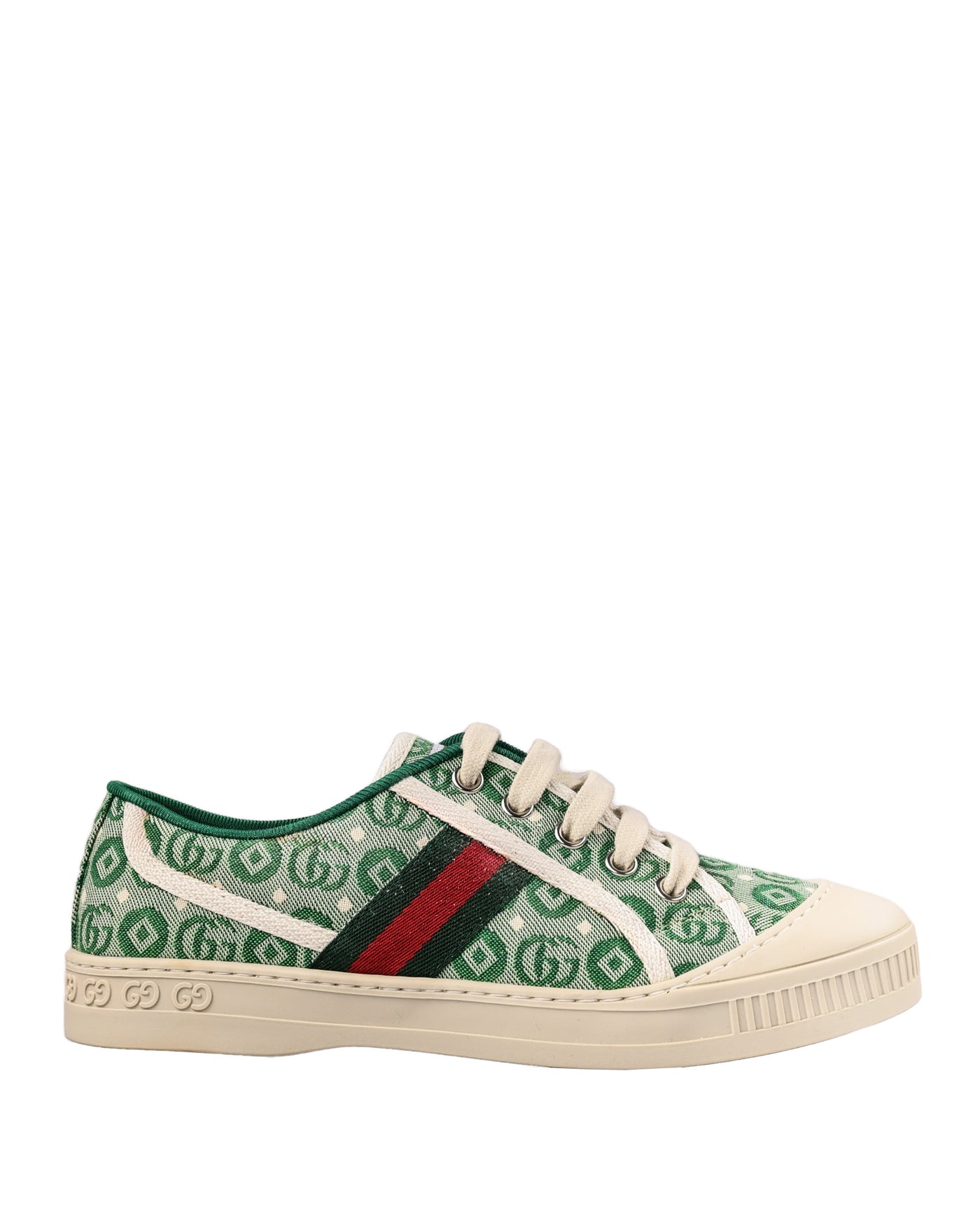 GUCCI KIDS CANVAS SNEAKERS WITH GG LOGO