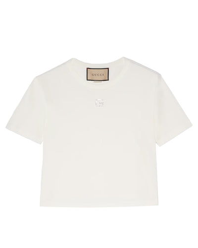 GUCCI T-SHIRTS WITH CRYSTAL LOGO GG