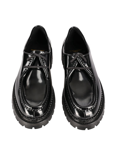 SAINT LAURENT MALO DERBIES IN GLAZED LEATHER