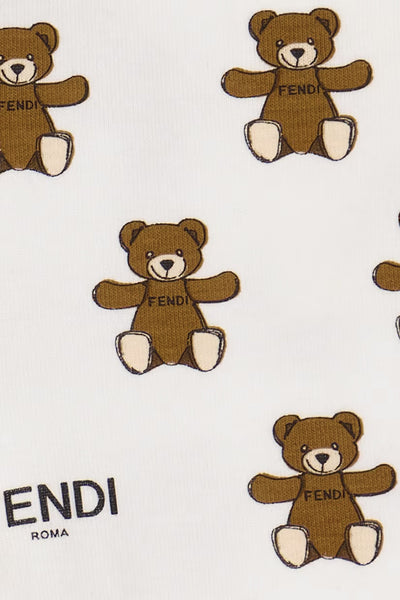 FENDI KIDS LEGGINGS TEDDY PRINT