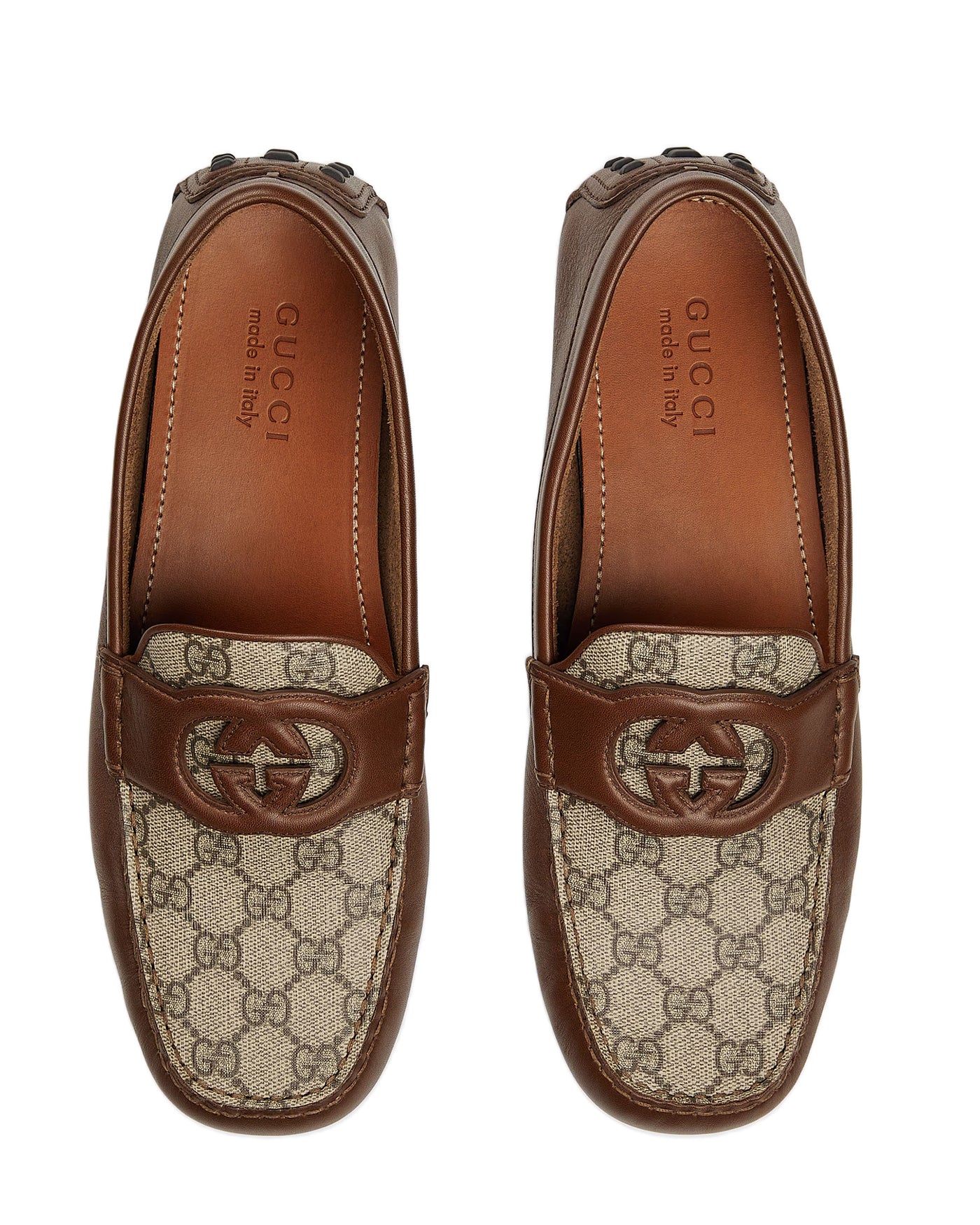 GUCCI LOAFER DRIVER LEATHER WITH GG SUPREME