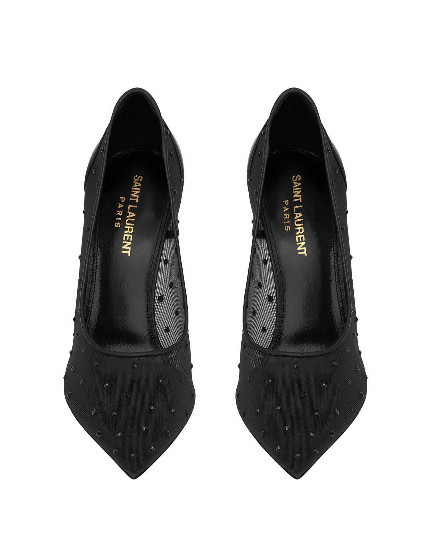 SAINT LAURENT ANJA PUMPS IN RHINESTONE MESH