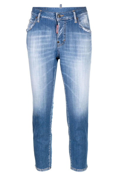 DSQUARED2 CROPPED LOW-RISE JEANS