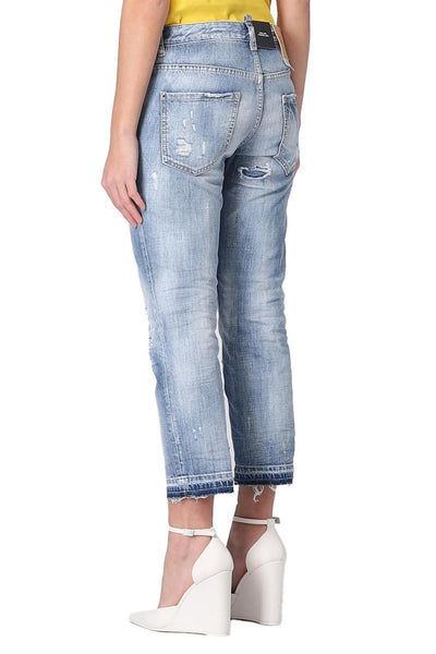 DSQUARED2 DISTRESSED CROPPED JEANS