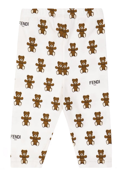 FENDI KIDS LEGGINGS TEDDY PRINT