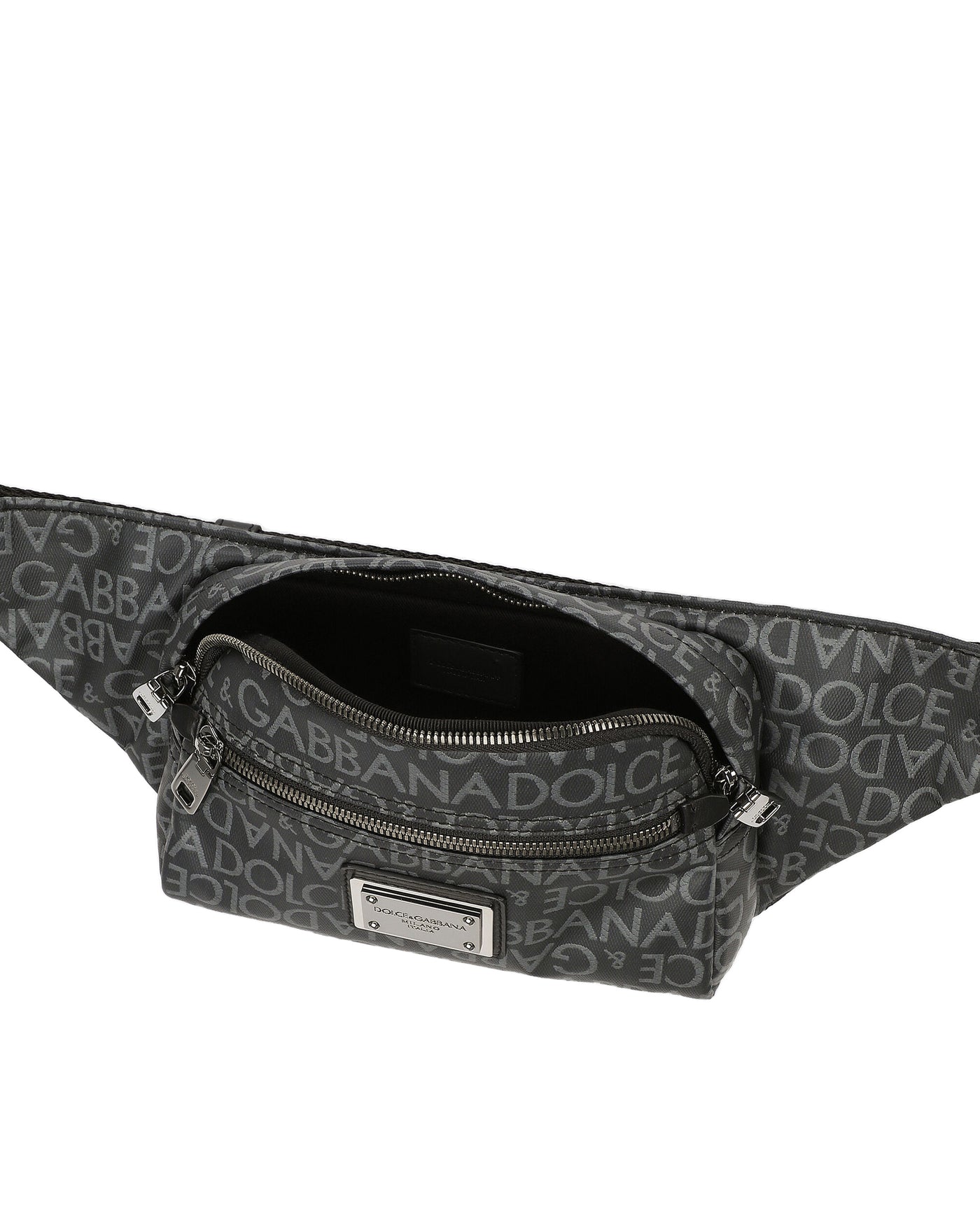 DOLCE & GABBANA SMALL COATED JACQUARD BELT BAG