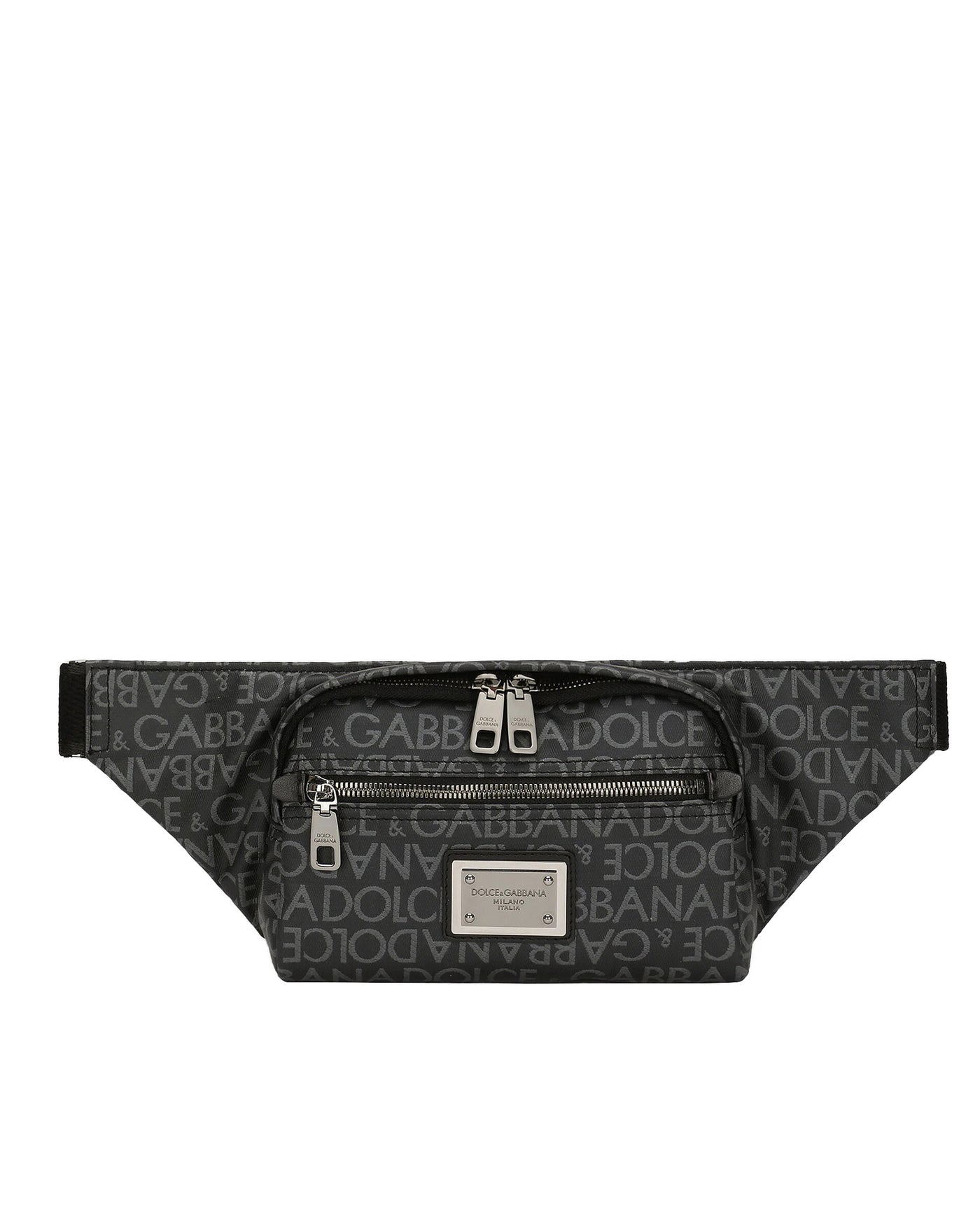 DOLCE & GABBANA SMALL COATED JACQUARD BELT BAG