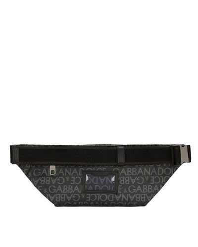 DOLCE & GABBANA SMALL COATED JACQUARD BELT BAG