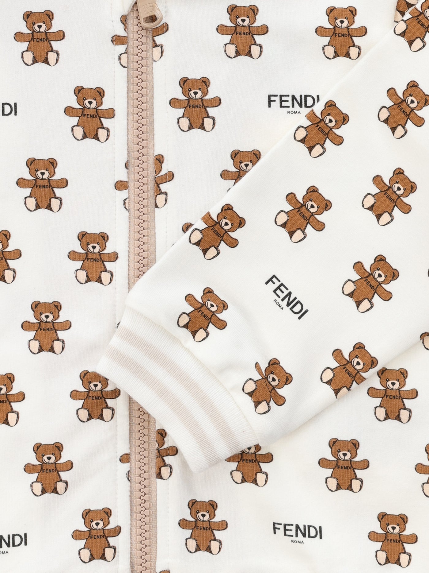 FENDI KIDS SWEATSHIRT TEDDY PRINT WITH HOODIE 